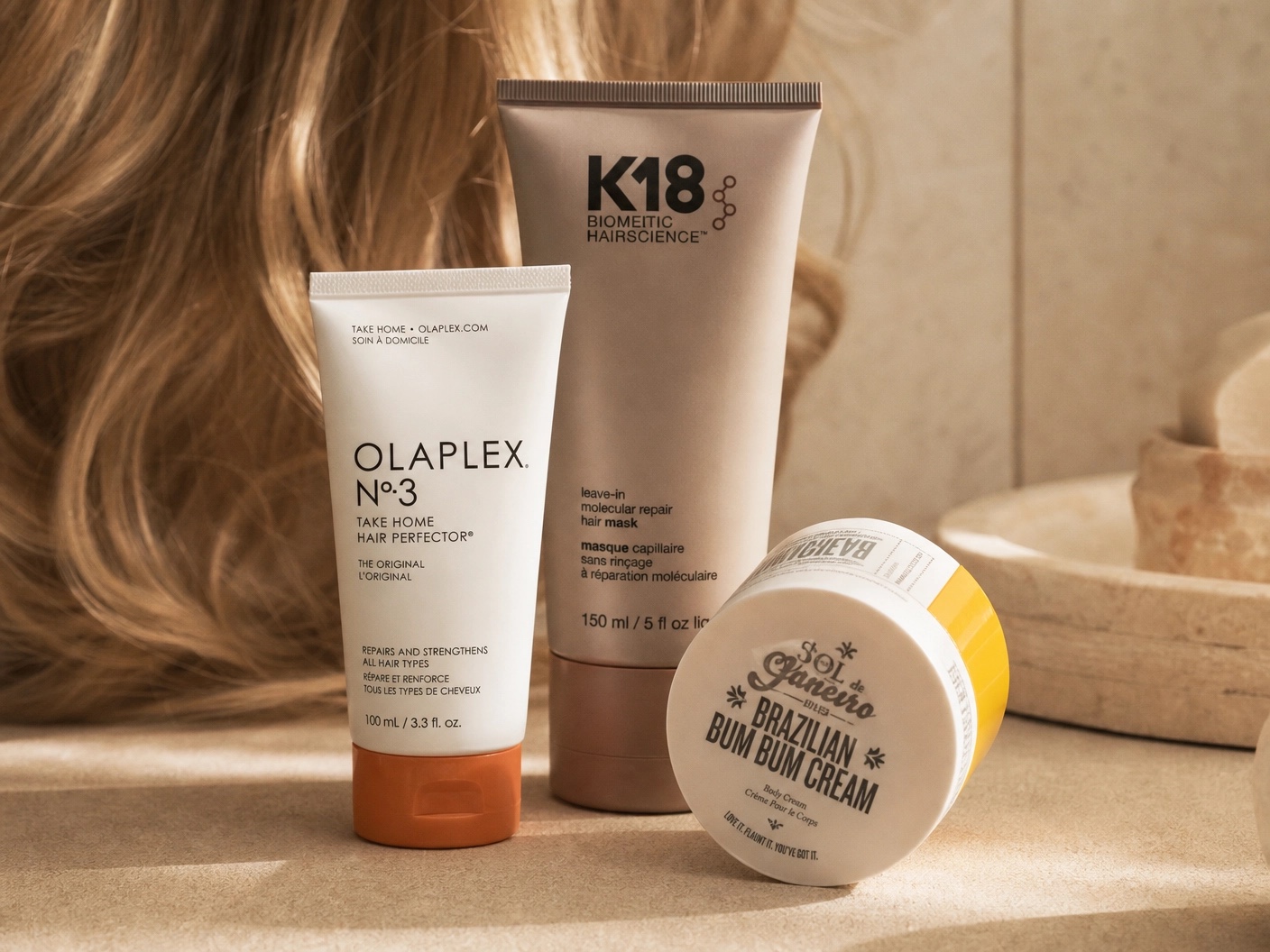 Olaplex, K18 e Sol de Janeiro Brazilian Bum Bum