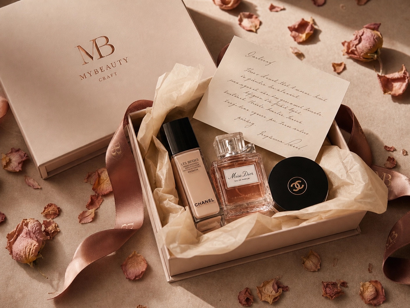 Caixa MyBeauty aberta com produtos premium